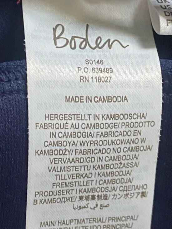 Boden Corsica Bikini Top Pink & Navy Contrast Strappy Swim Top - Picture 8 of 8